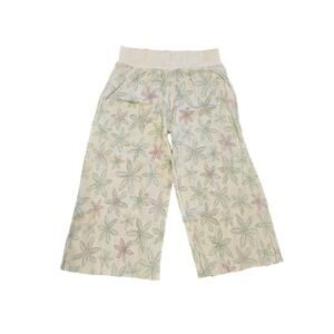 Fresh produce gauze wide leg crop soft pants womens XL coastal floral white